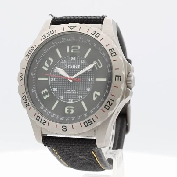 Vintage Stauer 24569 Tac-7 Men's Quartz Wristwatch Japan Stainless Steel